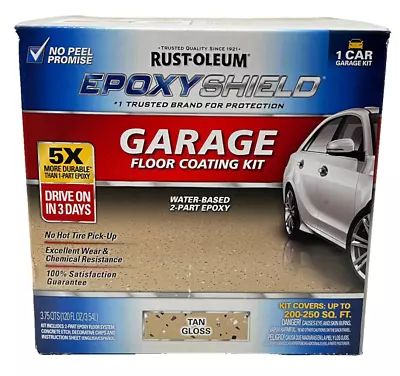 Rust-oleum 251966 EPOXYSHIELD Shield Garage Floor Coating Kit Paint - Tan Gloss • $144.95