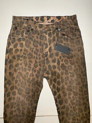 R13 Leopard Print High Rise Skinny Denim Jeans NEW W/tags Size 28 $495 • $139.99