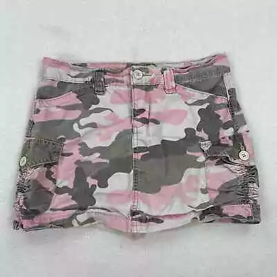 Vintage Duck Head Skirt Size 26 Pink Green Camo Low Rise Mini Skort Cargo Y2K • $17.95