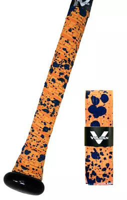 Vulcan Advanced Polymer Bat Grips - Standard 1.75 Mm - Orange Splatter • $10.99