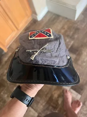 VINTAGE Kids Civil War Confederate Felt Costume Soldier Hat Cap • $28.04