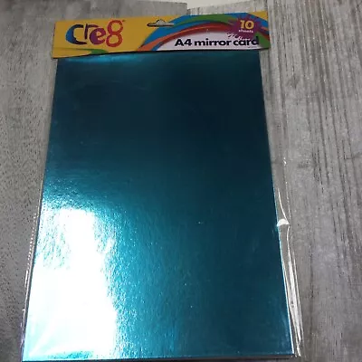 A4 Mirror Card 10 Sheets 200gsm Mixed Colours Silver Red Blue Gold Craft Art • £3.22
