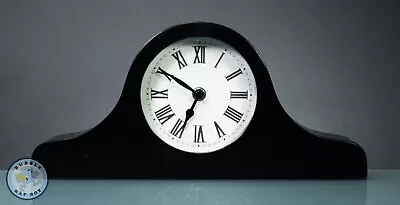 Napoleon Hat Style Clock Mantel Shelf Quartz Roman Numeral Modern Black Gloss • £29.95