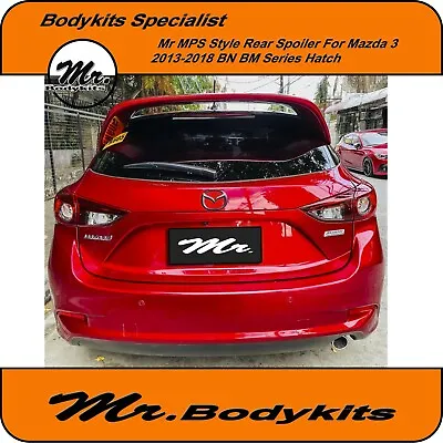 Mr Bodykits MPS Plastic Made Rear Spoiler Wing For Mazda 3 2013-2018 Hatch BM BN • $325