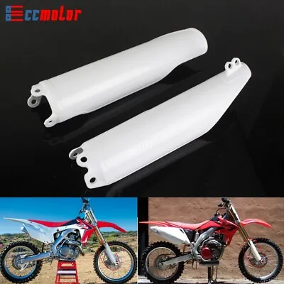 White Front Fork Cover Guard Protector For Honda CRF250R CRF450R CR125R CR250R • $42.14
