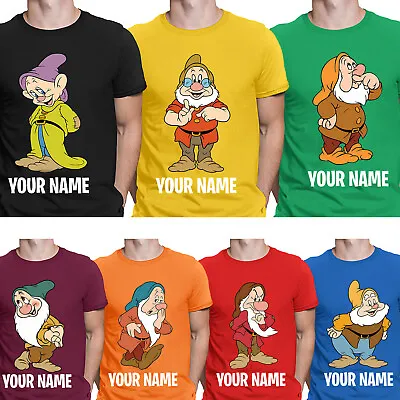 Personalised Seven 7 Dwarfs T Shirt Maths Day Costume Bashful Dopey Tee • £8.49