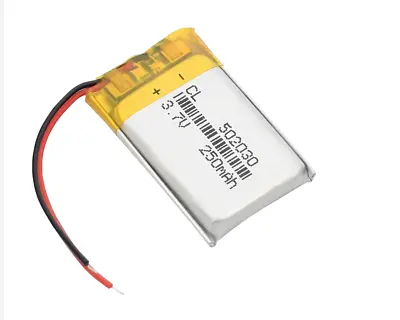 3.7V 250mAh 502030 Lithium Polymer Battery CellLi-Po Lipo Dashcam MP3 Camera • £6.11