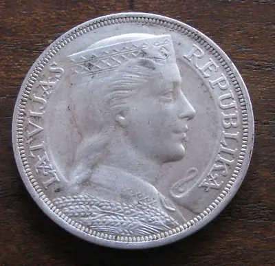 ZALDI2010 - Latvia 5 Lati Of 1932. Silver Silver • $56.69