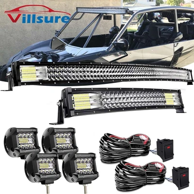 $120.99 • Buy For 2017-2021 Can-Am Maverick X3 Max Roof 52  22  LED Light Bar +4  CUBE Pod Kit
