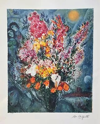 Marc Chagall ORIGINAL BOUQUET Limited Edition Facsimile Signed Lithograph Art • $69.99