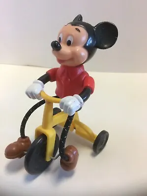 Mickey Mouse Riding Bike Vintage Disney Toy Read** • $8