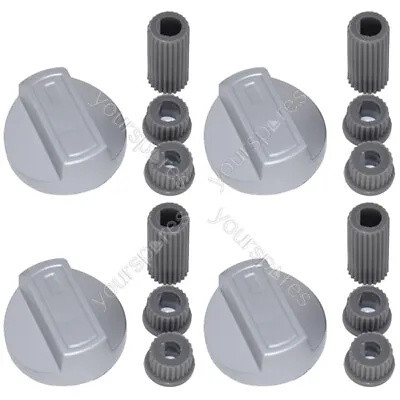 4 X Lamona Universal Universal Cooker/Oven/Grill Control Knob And Adaptors Silve • £6.85