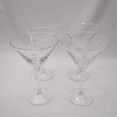 Mikasa Cheers Martini Glasses Set Of 4 Swirl Elongated Dot And Square Patterns • $29.12