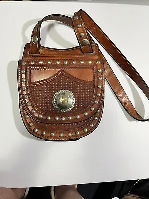 Vintage Silvertip Brand  Western Purse Bag “Max”  Concho Tooled Leather • $185