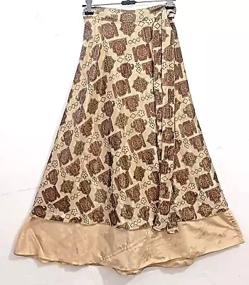 Regular Ankle Magic Wrap Skirt Vintage Silk Sari Bohemain Skirt Handmade Maxi • $36.44