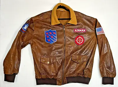 Top Gun Maverick Faux Leather Bomber Jacket Coat Men XL Spirit Halloween Airman • $40