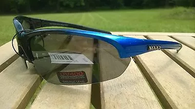 Maxx HD Sunglasses Domain HDP Black Golf Blue Smoke Polarized F6 • $19.35