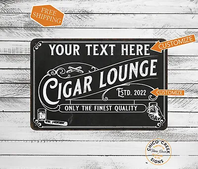 Personalized Cigar Lounge Sign Man Cave Bar Stogie Store Shop Decor 108120121001 • $19.95