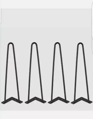 £11.99 • Buy 4 X Hairpin Legs/hair Pin Legs Set For Furniture Bench Desk Table Metal Steel Uk