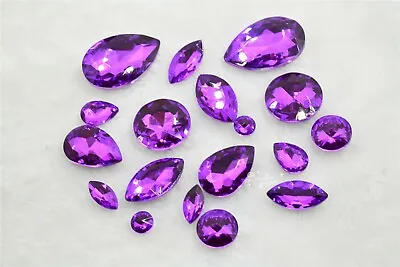  Crystal Glass Stone Facted Glass Jewels Grape Purple Multi Shape Your Pick • $6.75