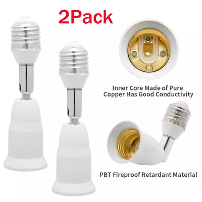 2Pcs E26 E27 Light Socket Extender Adapter Medium Screw Base Bulb Converter 4.5  • $11.89