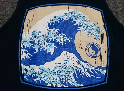 T&C Surf Designs Hawaii Men's MED Dark Blue Tank Top Hokusai Waves • $9.95