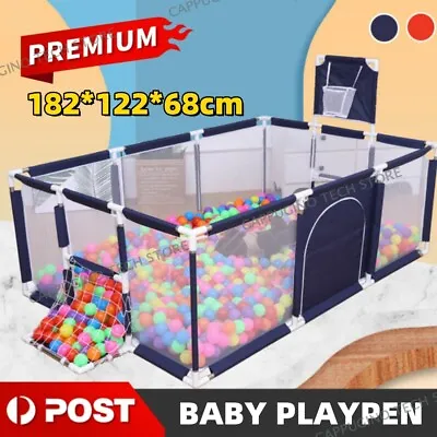 Baby Playpen Play Mat Interactive Safety Gate Slide Fence Game Gift 12 Panels AU • $49.98