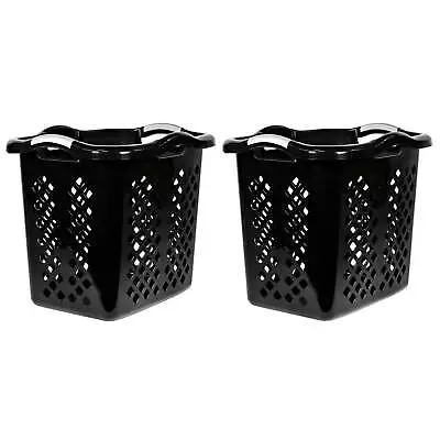 Home Logic 2 Bushel Lamper Plastic Laundry Basket With Silver Handles Black  • $10.78