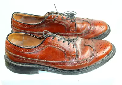 Vintage JC Penney Pebble Grain Wing Tip Mens Shoes Made In England Size 10M • $23.22