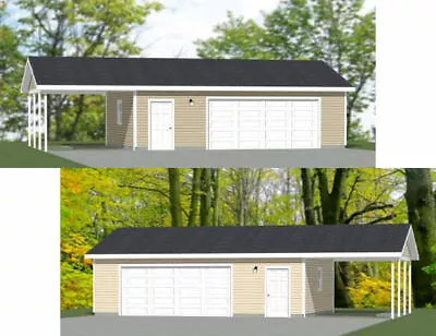 30x24 2-Car Garage -- 720 Sq Ft -- PDF Floor Plan -- Model 1K And 1O • $19.99