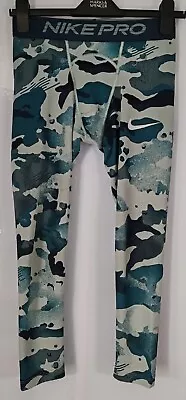 Nike Men's Pro Training Camo 3/4 Leggings CZ1229 Size Small Pre Owned Good Cond • £12.71