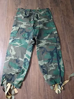 Military GoreTex Trousers Extended Cold Weather Woodland Camo Pants Mens 32x32 • $65