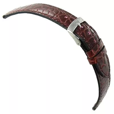 18mm Morellato Genuine Italian Leather Crocodile Grain Burgundy Watch Band 751 • $24.26