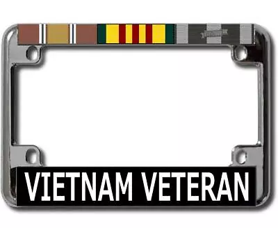 Vietnam Veteran Chrome Motorcycle License Plate Frame • $22.99