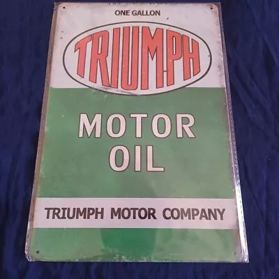 8 X12  Metal Sign Man Cave Garage Bar Gas Station Wall Art Triumph Motor Oil • $8