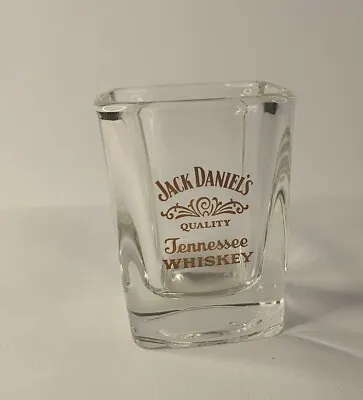 $22 • Buy Jack Daniels Tennessee Whiskey Square Shot Glass - Gold Writing - 6x5cm - VGC 