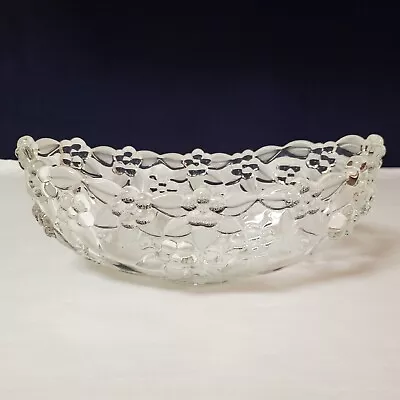 Mikasa Crystal Glass Carmen Frosted Satin Flower Centerpiece Serving Bowl Dish • $20