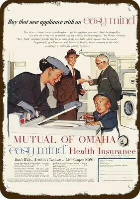 1956 MUTUAL OF OMAHA Health Insurance Vintage-Look DECORATIVE REPLICA METAL SIGN • $24.99