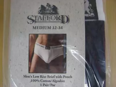 Vintage Underwear Stafford Navy Blue Low Rise Pouch Front Briefs M • $29