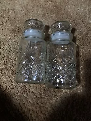  2 Vintage MR PEANUT GLASS JARS W/LID -  Diamond & Wheat Pattern - 2 Tops -1983 • $4.99