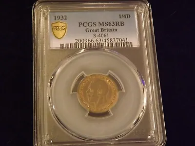 1932   1/4 D         Great Britain      Pcgs Ms 63 Rb • $65.45