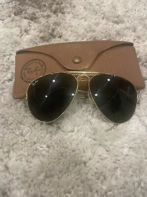 58mm Vintage B&l Ray Ban Usa G15 Uv Shooter Aviator Sunglasses • $175