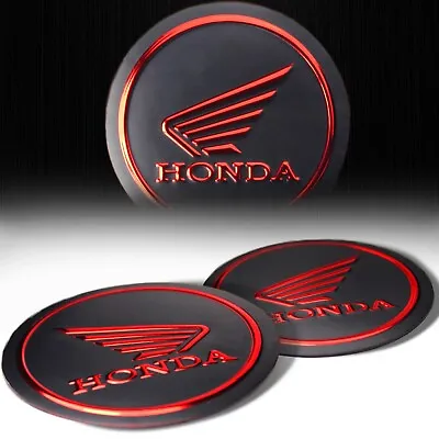 $11.99 • Buy 2 X 2.125  3D Logo Emblem Decal Fairing/Gas Tank Sticker Honda Black+Chromed Red
