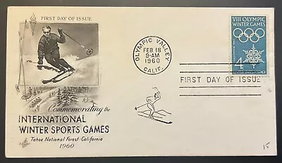 International Winter Sports Feb 18 1960 Olympic Valley Ca First Day Cover Bx4 • $2.33
