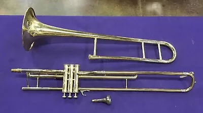 Vintage York Brass Valve Trombone With Case & Mouthpiece - 8  Bell • $113.50