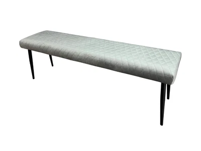 £79.99 • Buy Modern 'Eve' Light Grey Upholstered Plush Velvet Dining Bench
