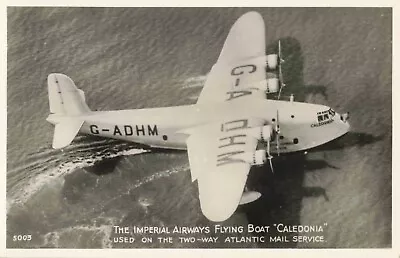 IMPERIAL AIRWAYS FLYING BOAT   CALEDONIA  REAL PHOTO POSTCARD (ref 3551/24) • £2.99