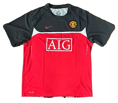 Manchester United 2010-2011 Training Football Jersey Home Red/Black - Size XL • £29.99