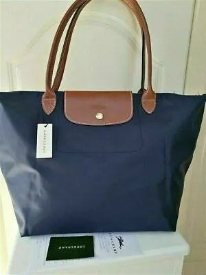 Genuine New Longchamp Le Pliage NavyBlue Tote Bag Travel Bag Nylon Handbag Large • £45