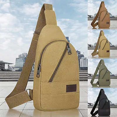 2022 New Men'S CheSt Bag FaShion CanvaS Shoulder Bag Outdoor SportS CroSSbody** • $12.43